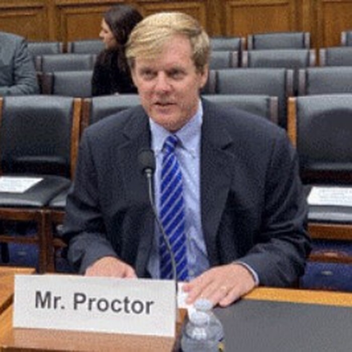 Senior Vice President, Legal and External Affairs, Jim Proctor testifies on clean water infrastructure funding